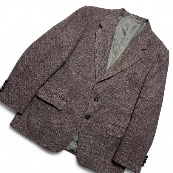 Club Room Harris Tweed Scottish Wool Herringbone Sport Coat Blazer Jacket 44R - Picture 4 of 8